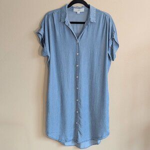Thread & Supply Chambray Pinstripe Tunic Top Shirt Dress